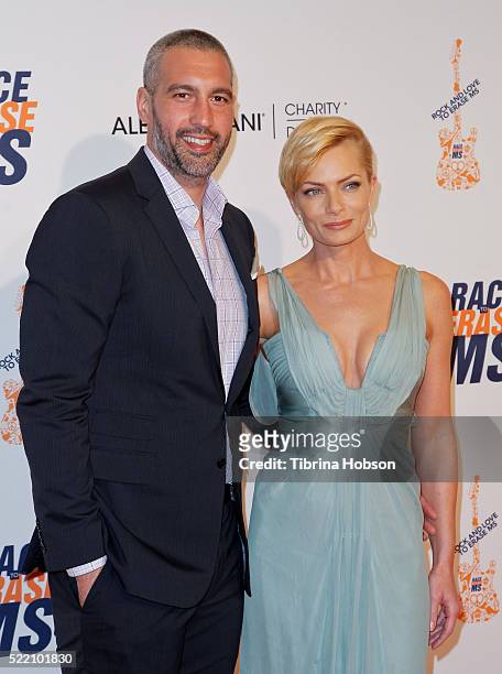 Hamzi Hijazi and Jaime Pressly attend the 23rd annual Race to Erase MS Gala at The Beverly Hilton Hotel on April 15, 2016 in Beverly Hills,...