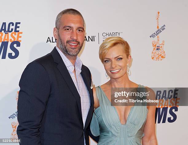 Hamzi Hijazi and Jaime Pressly attend the 23rd annual Race to Erase MS Gala at The Beverly Hilton Hotel on April 15, 2016 in Beverly Hills,...