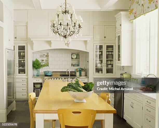 traditional kitchen with white cabinetry - curtain valance stock pictures, royalty-free photos & images