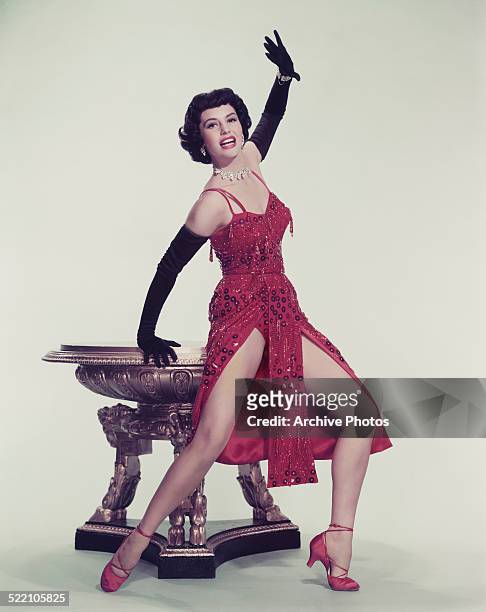American actress and dancer Cyd Charisse in a promotional still for the film 'The Band Wagon', 1953.