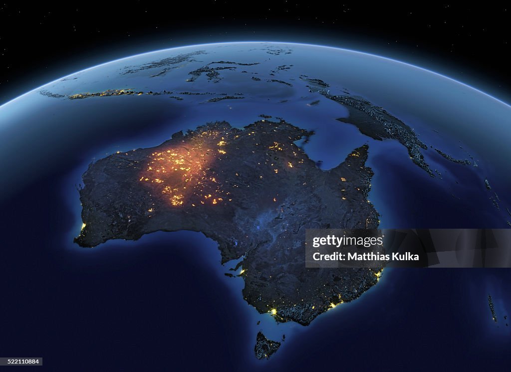 Earth at night Australia