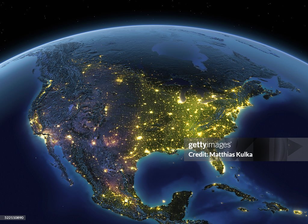 Earth at night USA