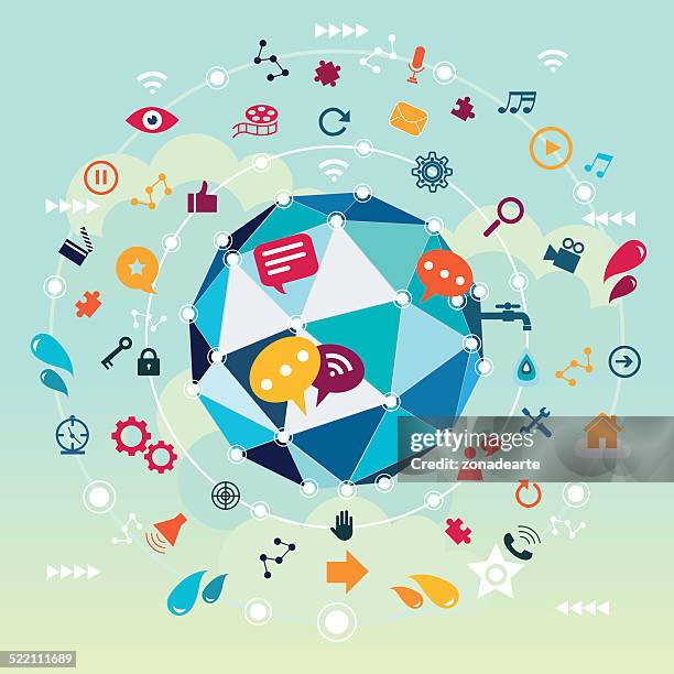 global network - developing world technology stock illustrations