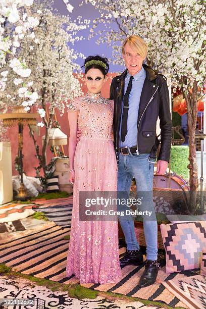 Senior Vice President of Neiman Marcus, Ken Downing and CEO and Founder of Alice & Olivia, Stacey Bendet pose for portraits before the runway show...