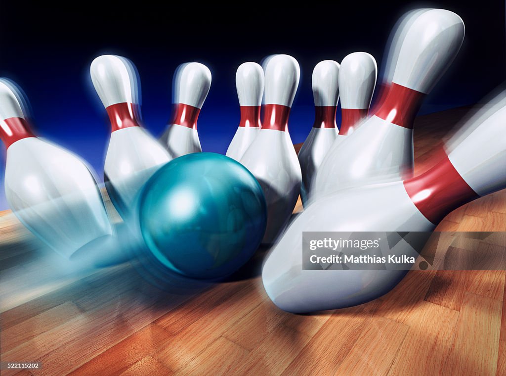 A bowling strike