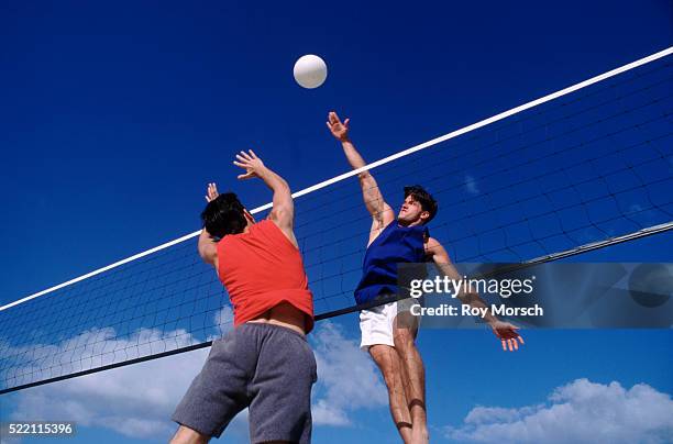 volleyball game - beachvolleyball stock-fotos und bilder