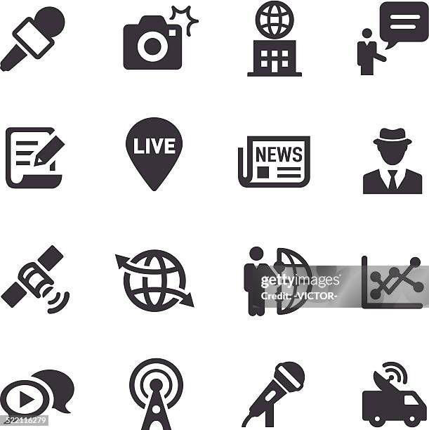 news reporter icons-acme series - camera flash stock-grafiken, -clipart, -cartoons und -symbole