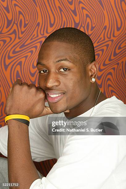 Dwyane Wade of the Miami Heat poses for a portrait during the 2005 NBA All-Star Media Availability on February 17, 2005 at the Westin Hotel in...