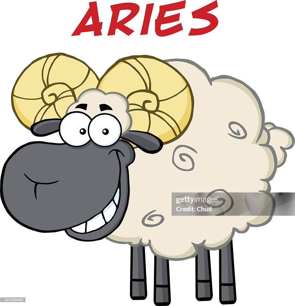 Black Head Ram Sheep With Text