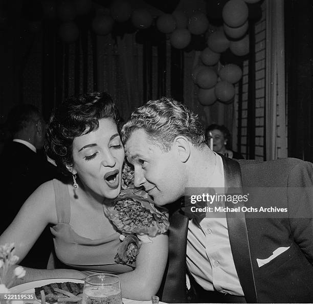 Actor Rod Steiger and actress Katy Jurado attend the Academy Awards in Los Angeles,CA.