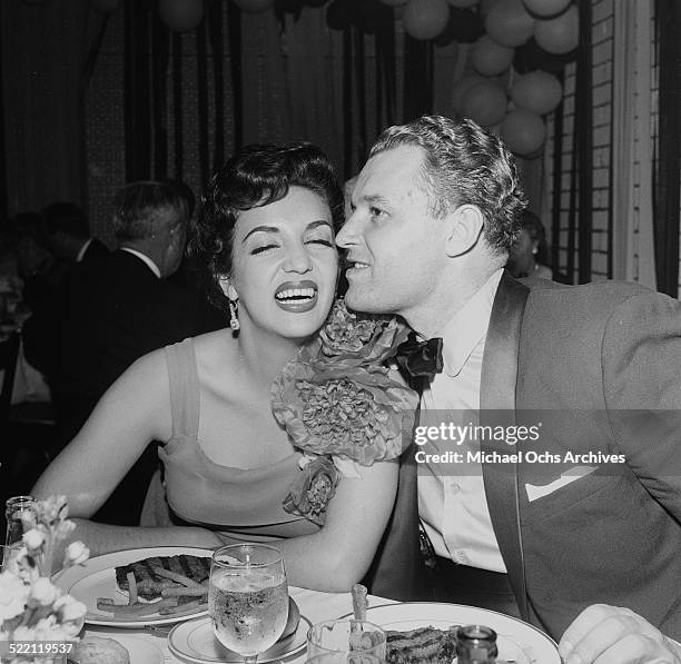 Actor Rod Steiger and actress Katy Jurado attend the Academy Awards in Los Angeles,CA.