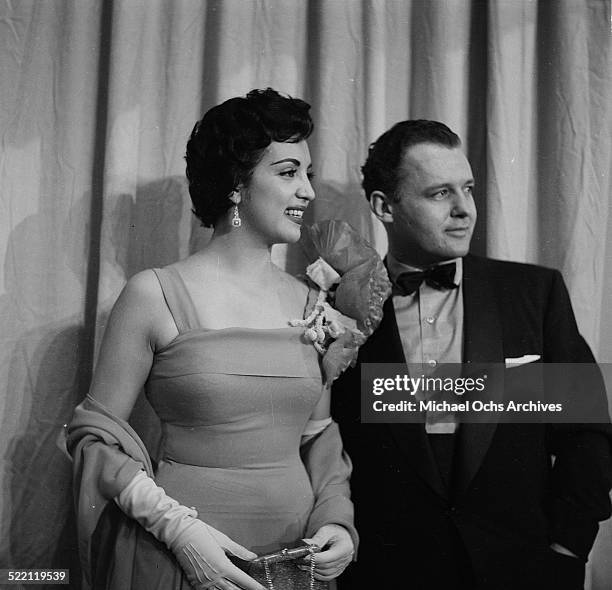 Actor Rod Steiger and actress Katy Jurado attend the Academy Awards in Los Angeles,CA.