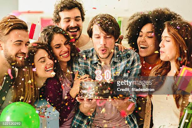 30 birthday party - cake party stock pictures, royalty-free photos & images