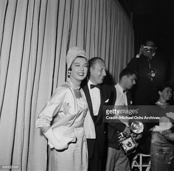 Actress Rosalind Russell with husband Frederick Brisson attends an event in Los Angeles,CA.