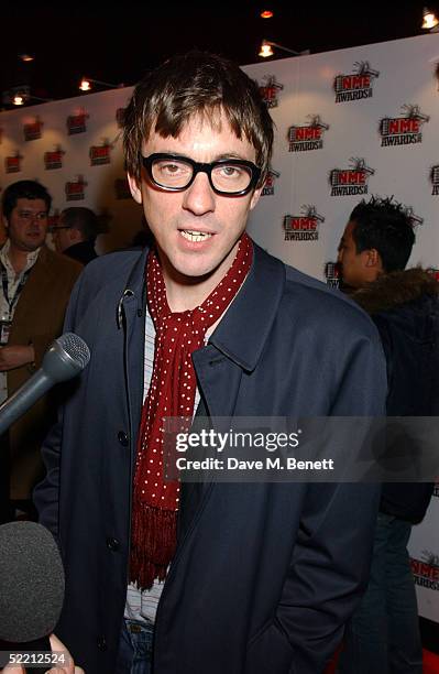 Graham Coxon arrives for The Shockwaves NME Awards 2005 at Hammersmith Palais on February 17, 2005 in London, England. The annual music awards sees...