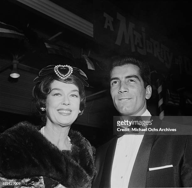 Actress Rosalind Russell and actor Ray Danton attend an event in Los Angeles,CA.