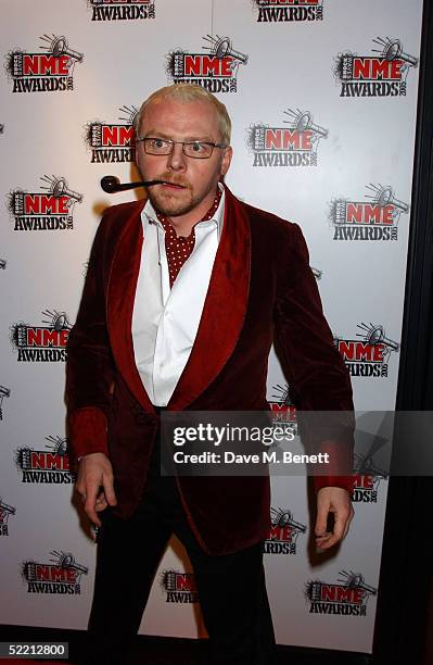 Simon Pegg arrives for The Shockwaves NME Awards 2005 at Hammersmith Palais on February 17, 2005 in London, England. The annual music awards sees...