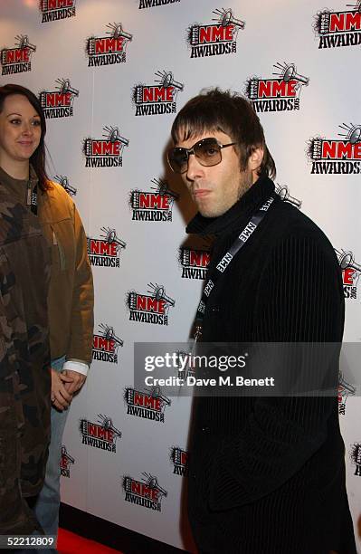 Liam Gallagher arrives for The Shockwaves NME Awards 2005 at Hammersmith Palais on February 17, 2005 in London, England. The annual music awards sees...