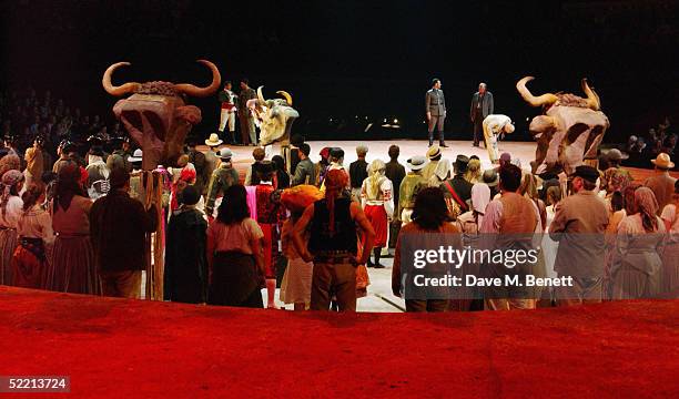 General view at the curtain call following the first night of opera Carmen at the Royal Albert Hall on February 17, 2005 in London. In the revival of...