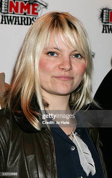 Leila Moss of The Duke Spirit arrives at The Shockwaves NME Awards 2005 at Hammersmith Palais on February 17, 2005 in London. The annual music awards...
