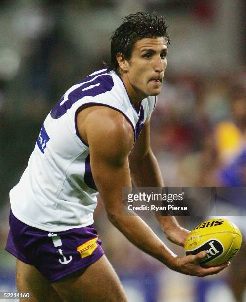 Matthew Pavlich for the Dockers in action during the round one AFL Wizard Cup match between the Fremantle Dockers and the West Coast Eagles at...