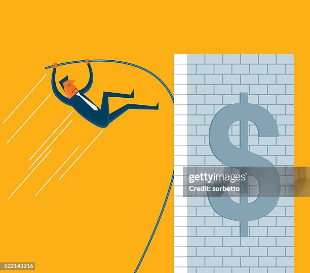 reach the limit - pole vault stock illustrations