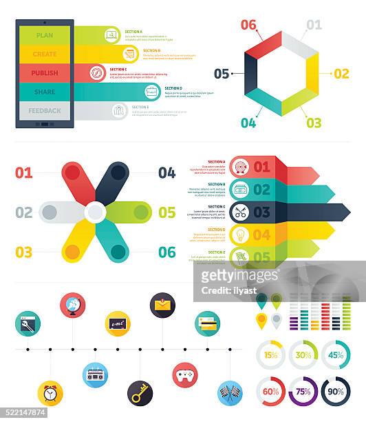infographic elements - learning objectives stock illustrations