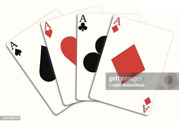 four aces - diamonds playing card stock illustrations