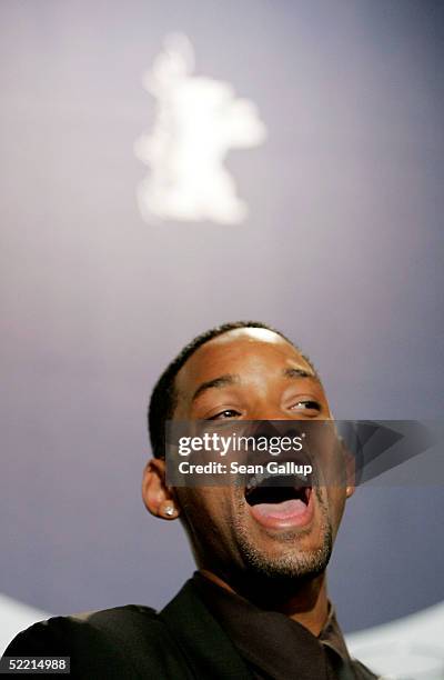 Actor Will Smith attends the "Hitch" Press Conference at the 55th annual Berlinale International Film Festival on February 18, 2005 in Berlin,...