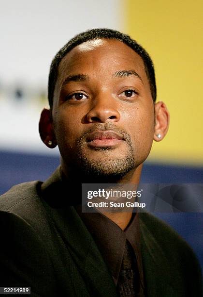 Actor Will Smith attends the "Hitch" Press Conference at the 55th annual Berlinale International Film Festival on February 18, 2005 in Berlin,...