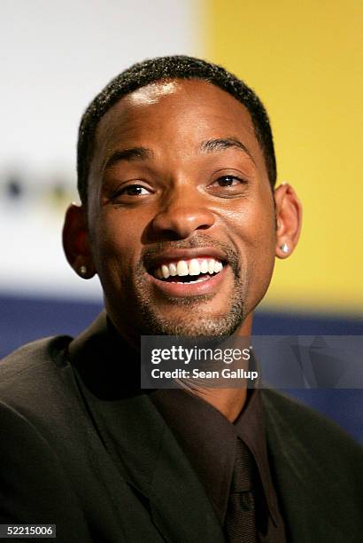 Actor Will Smith attends the "Hitch" Press Conference at the 55th annual Berlinale International Film Festival on February 18, 2005 in Berlin,...