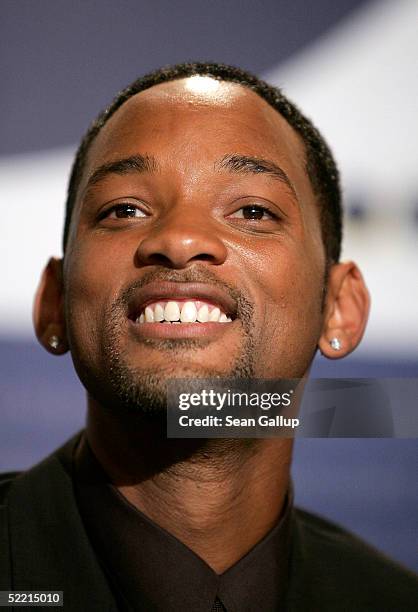 Actor Will Smith attends the "Hitch" Press Conference at the 55th annual Berlinale International Film Festival on February 18, 2005 in Berlin,...