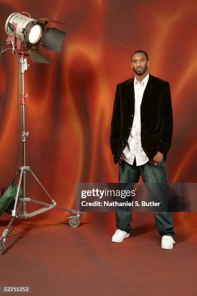 Kobe Bryant of the Los Angeles Lakers poses for a portrait during the 2005 NBA All-Star Media Availability on February 18, 2005 at The Westin Hotel...