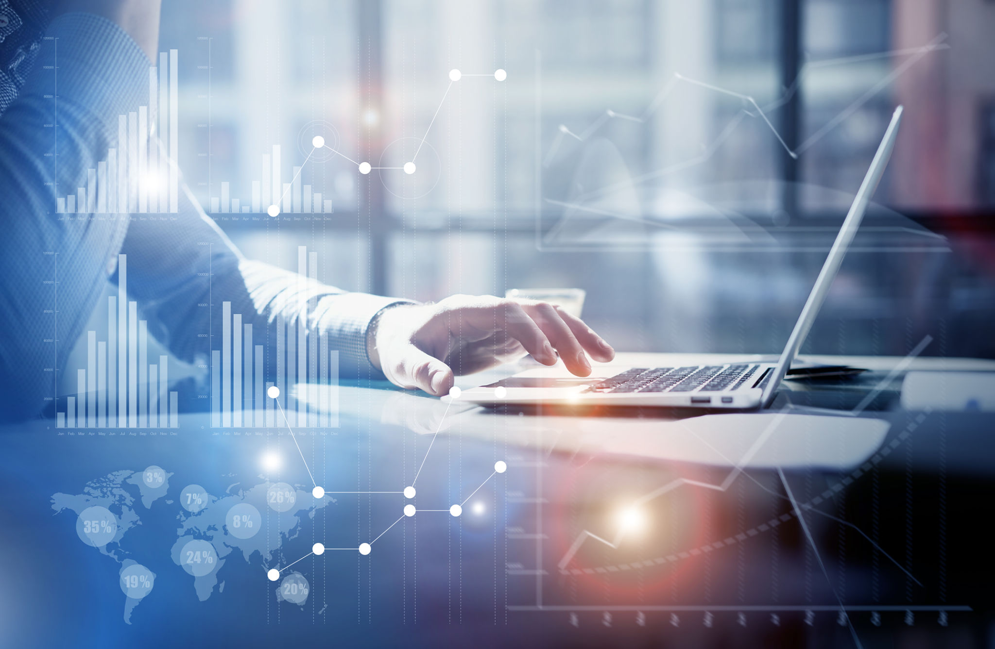 Business concept photo.Businessman working investment project modern office.Touching Business concept photo.Businessman working investment project modern office.Touching