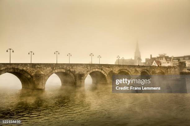 netherlands, maastricht, maas river. bridge called sint servaas - meuse river stock pictures, royalty-free photos & images