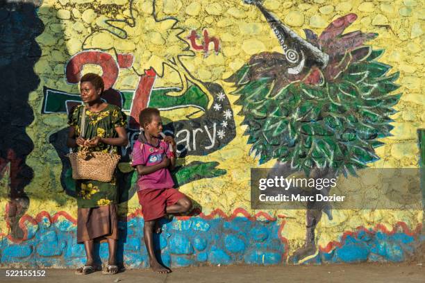 frescoes in kokopo market - papua new guinea market stock pictures, royalty-free photos & images