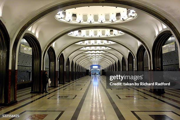 mayakovskaya metro station, moscow - 1939 photos et images de collection