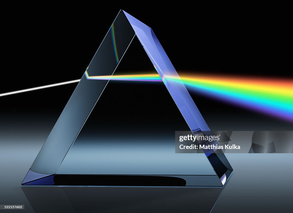 Light Beam Through Glass Prism