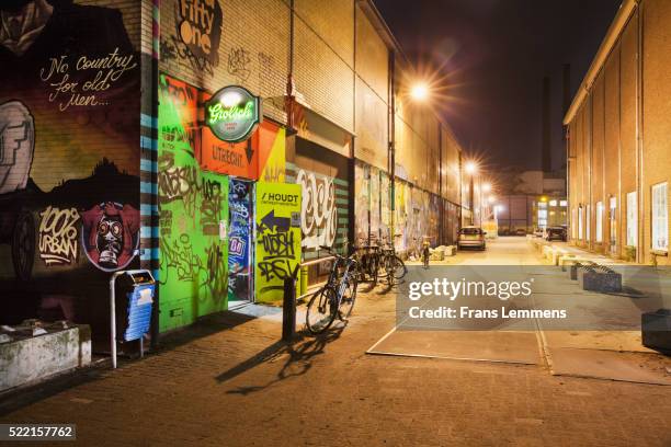 netherlands, eindhoven, district strijp-s. entrance of area fifty one skatepark - eindhoven netherlands stock pictures, royalty-free photos & images