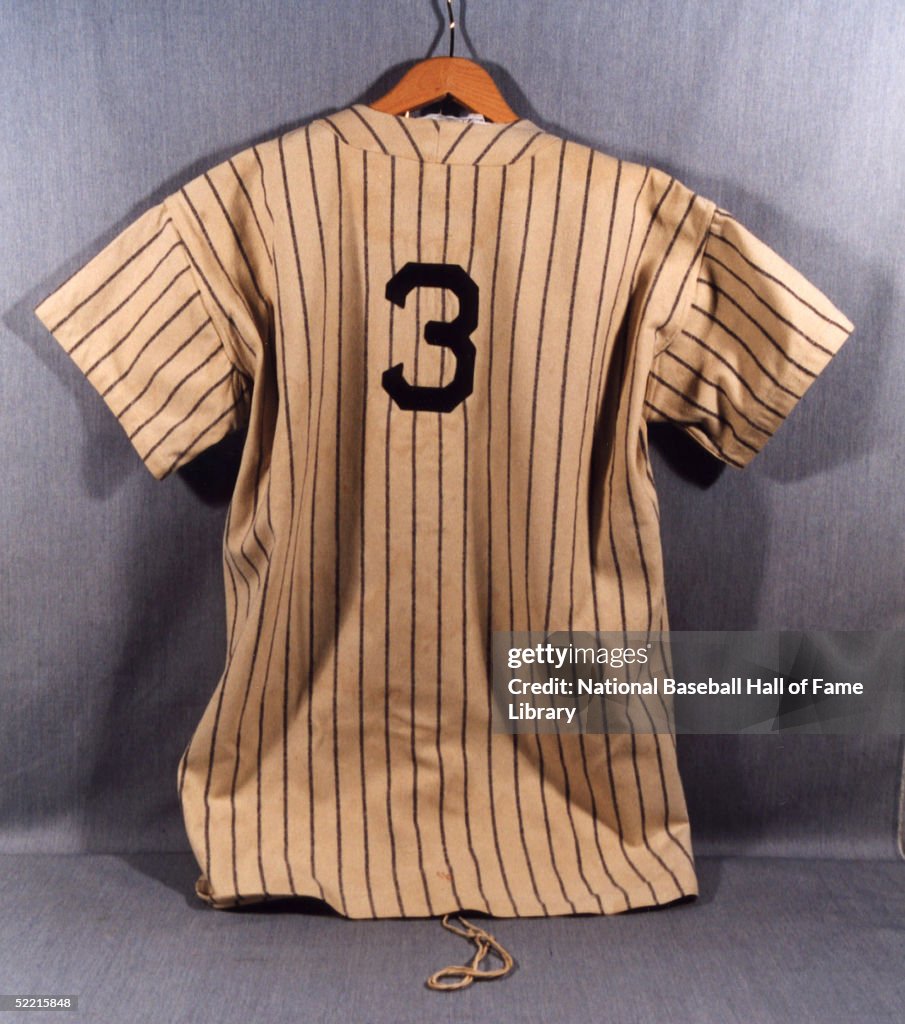 A view of Babe Ruth jersey from the New York Yankees. Babe Ruth