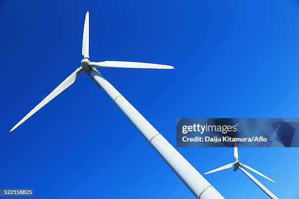 wind turbines - wind power japan stock pictures, royalty-free photos & images