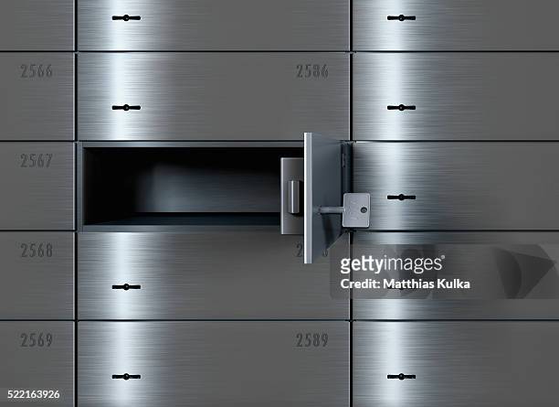 empty safe deposit box - safety deposit box stock pictures, royalty-free photos & images