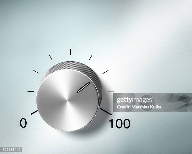 silver dial reaching limit - control knob stock pictures, royalty-free photos & images