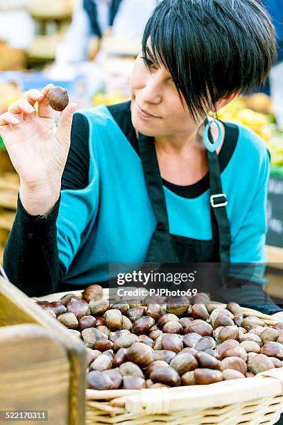 giovane donna con castagna - chestnut hair color foto e immagini stock