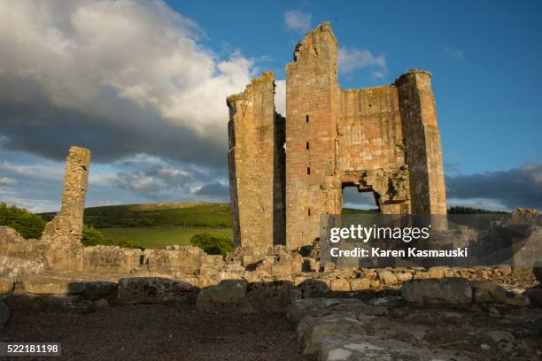 edlingham castle - craster stock pictures, royalty-free photos & images