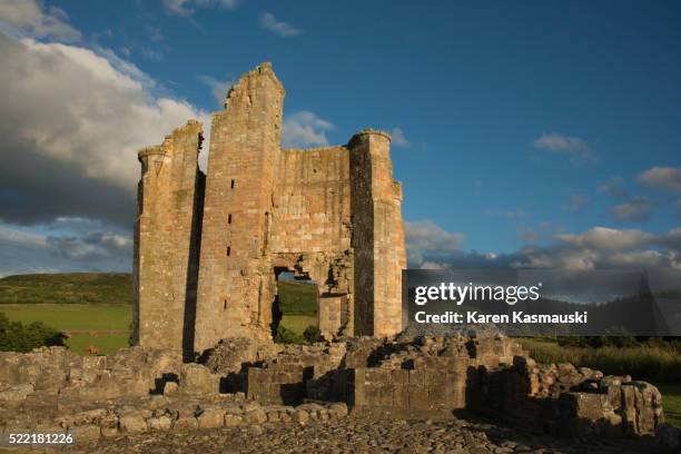 edlingham castle - craster stock pictures, royalty-free photos & images