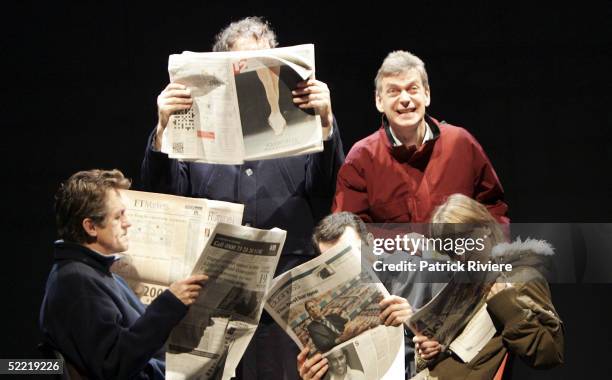 Actor Will Knightley performs during a photo call of David Hare's "The Permanent Way" at the Sydney Theatre on February 18, 2005 in Sydney, Australia.