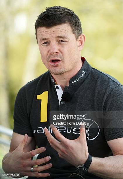 Laureus World Sports Academy member Brian O'Driscoll is interviewed prior to the 2016 Laureus World Sports Awards at Messe Berlin on April 18, 2016...