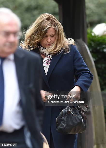Lisa Tarbuck arrives for the funeral of entertainer Ronnie Corbett April 18, 2016 in Shirley, England. Ronnie Corbett best known for BBC comedy...