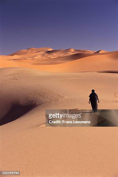 man og tuareg tribe in sahara desert - wildnisgebiets name stock-fotos und bilder